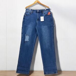 CEROS Carpenter Jeans‎ High Rise Distressed Denim Straight Leg Blue Size 32